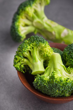 Fresh raw green broccoli