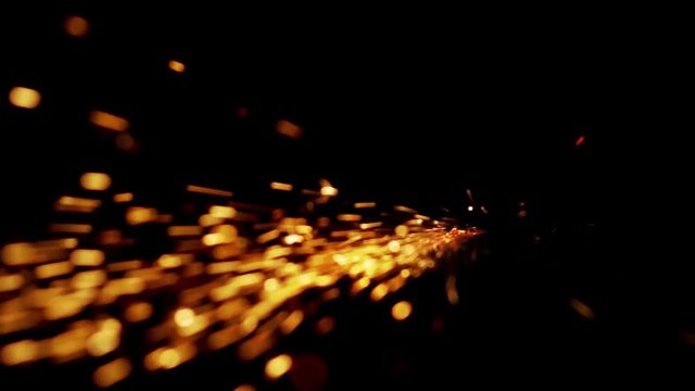 Abstract shape of splashing sparklets like comet tail straight to wright.