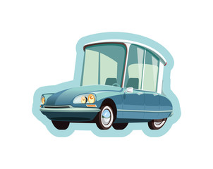 Little French  blue car