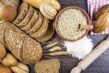 Different kinds of breads