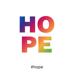 Modern and colorful hope typography