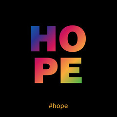 Fototapeta na wymiar Modern and colorful hope typography