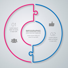 Vector infographic template for diagram, graph, presentation, chart, business concept with 2 options.