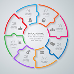 Vector infographic template for diagram, graph, presentation, chart, business concept with 8 options.