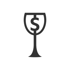 glass logo. dollar icon. money symbol. vector eps 08/