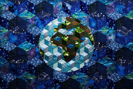 Patchwork Texture Tiles Background Design Effect Wallpaper HD Fabric Pattern