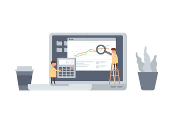 Digital analytics information tools. Big data. Concept for successful business in flat vector design.