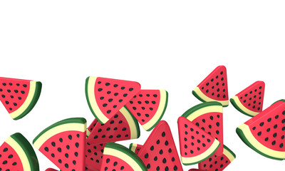 Watermelon slice background. 3D Rendering