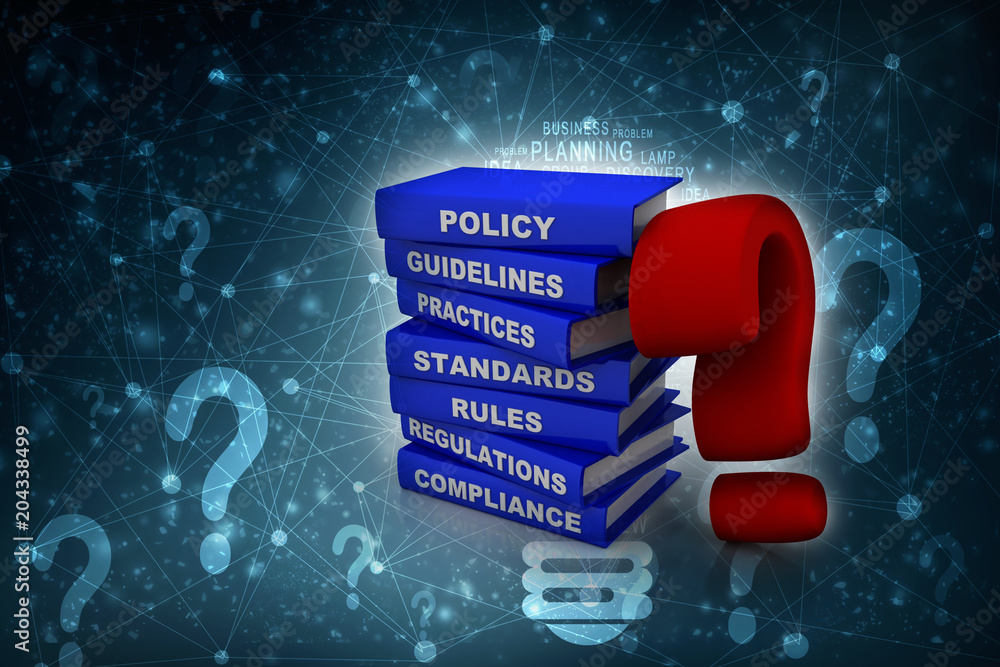 Aufkleber 3d rendering books with question mark symbol
