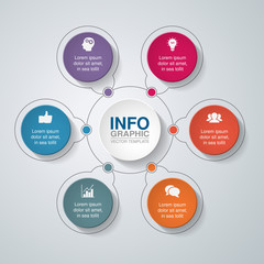 Vector infographic template for diagram, graph, presentation, chart, business concept with 6 options.