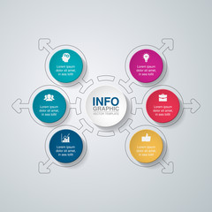 Vector infographic template for diagram, graph, presentation, chart, business concept with 6 options.