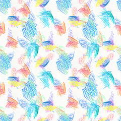 Fototapeta na wymiar Abstract seamless scribble background. Fantasy modern colorful pattern. Vibrant art chaos backdrop.