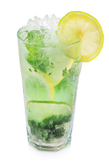 Cold mojito cocktail with lime