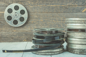 Obraz premium A stack of old movies