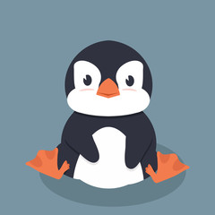 Cute little penguin vector