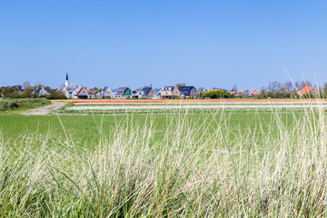 Village view Den Hoorn a small village on the wadden islands Texel in the Netherlands