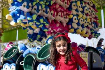 Little girl posing in the Amusement Par