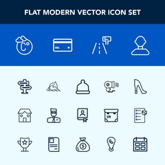 Modern, simple vector icon set with construction, hanger, doorknob, traffic, white, street, road, building, cap, internet, address, web, ocean, electric, wildlife, room, contact, business, scale icons