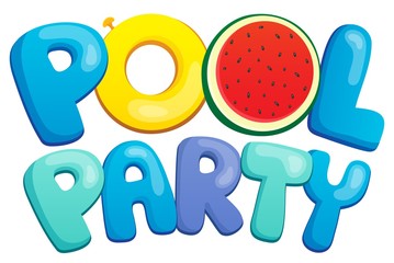 Pool party sign theme 1
