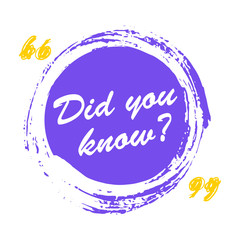 Did you know vector speech bubble