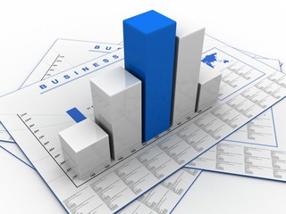 3d rendering Stock market online business concept. business Graph 