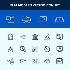 Modern, simple vector icon set with sign, nature, house, doctor, package, office, check, tick, medical, find, blue, man, bubble, search, europe, concept, open, replacement, web, late, mark, list icons
