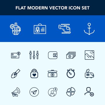 Modern, simple vector icon set with weapon, scenery, war, balance, equipment, helm, leather, shovel, transportation, equality, rudder, helicopter, landscape, construction, internet, cross, wheel icons