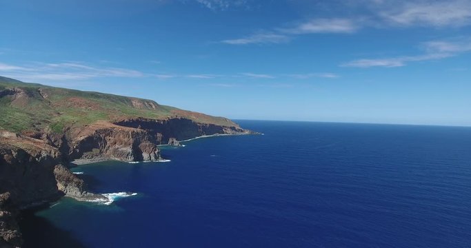 Aerial views of Cabo Pierce, in isla Socorro, Revillagigedo Archipelago. Mexican Pacific.