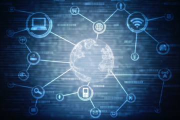 2d illustration technology background