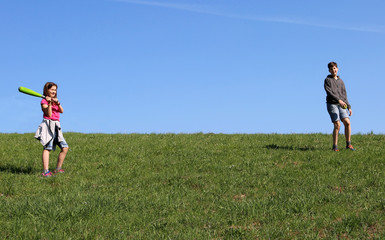 two children playing outdoor