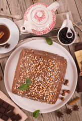 Chocolate hazelnut cake. 