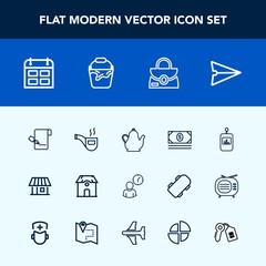 Modern, simple vector icon set with email, message, pen, leather, home, architecture, bucket, bag, calendar, style, classic, tv, pipe, bank, kitchen, business, television, estate, web, tobacco icons