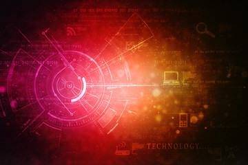 2d illustration technology background