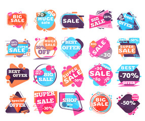 Set of modern sale labels. Collection symbols such as Special offer.