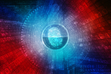 
Fingerprint Scanning Technology Concept 2d Illustration