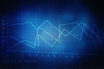 2d rendering Stock market online business concept. business Graph 
