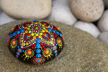 Beautiful hand painted mandala rock