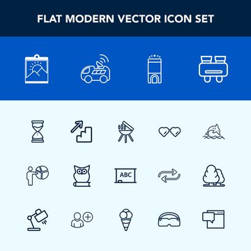 Modern, simple vector icon set with hourglass, sunglasses, people, room, search, upstairs, hour, meeting, background, blank, wildlife, clock, sand, down, picture, frame, owl, sun, vision, board icons