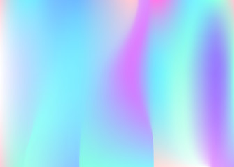 Gradient mesh abstract background. Spectrum holographic backdrop with gradient mesh. 90s, 80s retro style. Pearlescent graphic template for banner, flyer, cover design, mobile interface, web app.