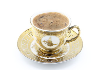 Turkish coffee on a white background