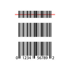 Set, collection of barcode icons isolated on white background.