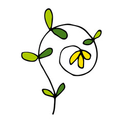 Colorful flower isolated on white background. Vector illustration.