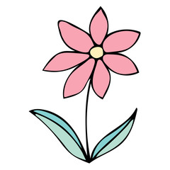 Fototapeta na wymiar Colorful fantasy flower isolated on white background. Vector illustration.