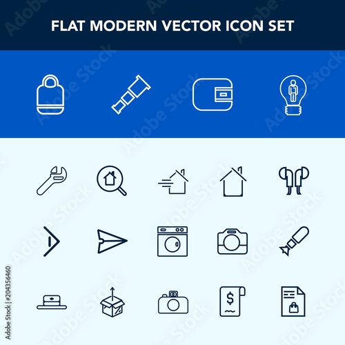 Modern Simple Vector Icon Set With Equipment Bag Night Object Business Message Money Property Communication Music Architecture Concept House Style Creative Purse Arrow Right Icons Stock Image And Royalty Free Vector Files On