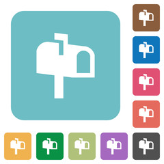 Obraz premium Mailbox rounded square flat icons