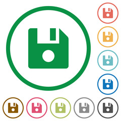 File record flat icons with outlines