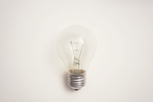 Light bulb on white background. inspiration idea concept.