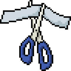 vector pixel art scissor cut