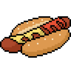 Fototapeta premium vector pixel art hotdog