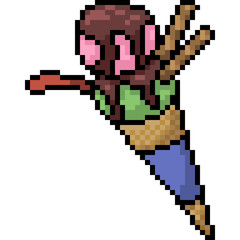 vector pixel art ice cream cone